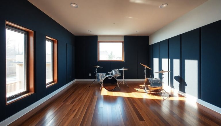 soundproofed garage drum room